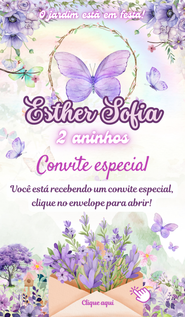Convite Infinity Jardim das Borboletas Roxo - Image 2