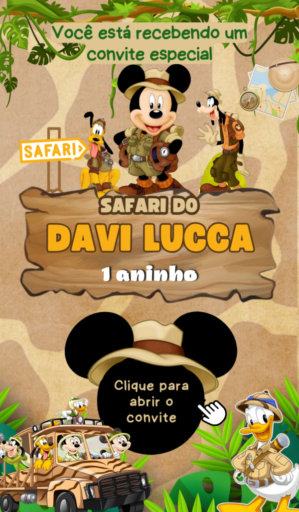Convite Infinity Mickey Safari - Image 2
