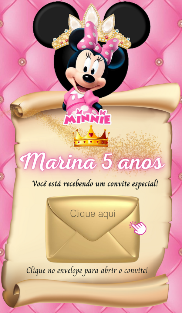 Convite infinity Minnie Rosa - Image 3