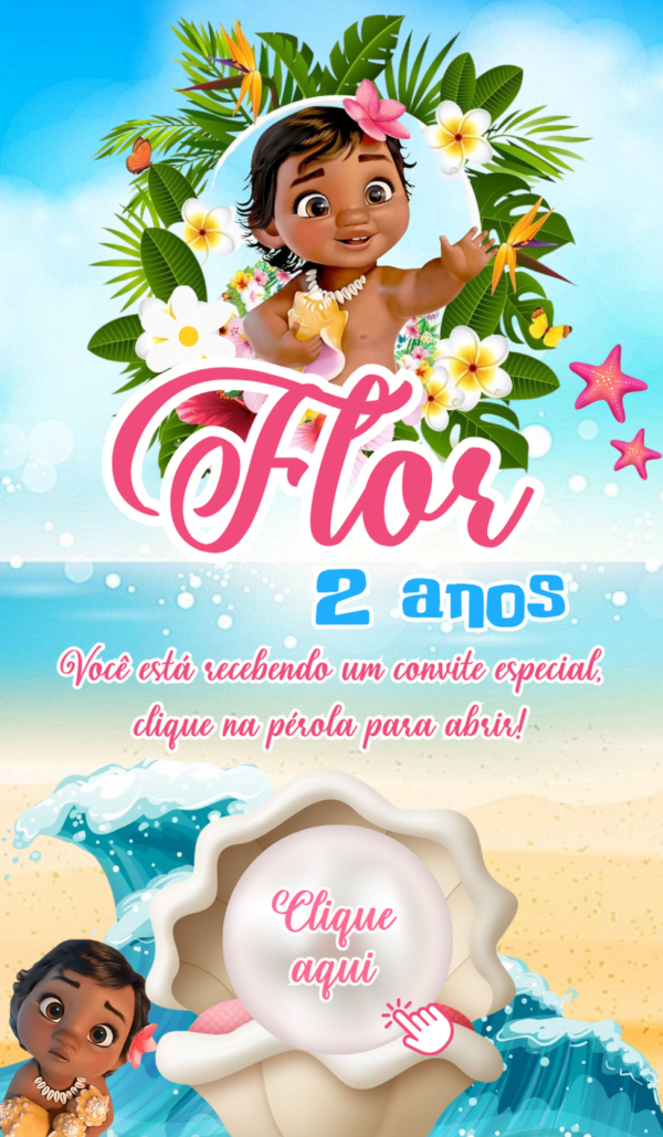 Convite Infinity Moana Baby - Image 2