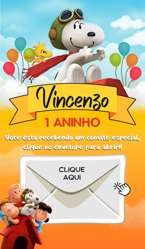 Convite Infinity Snoopy - Image 2