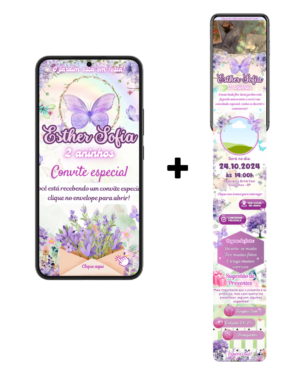 Convite Infinity Jardim das Borboletas Roxo