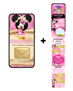 Convite infinity Minnie Rosa