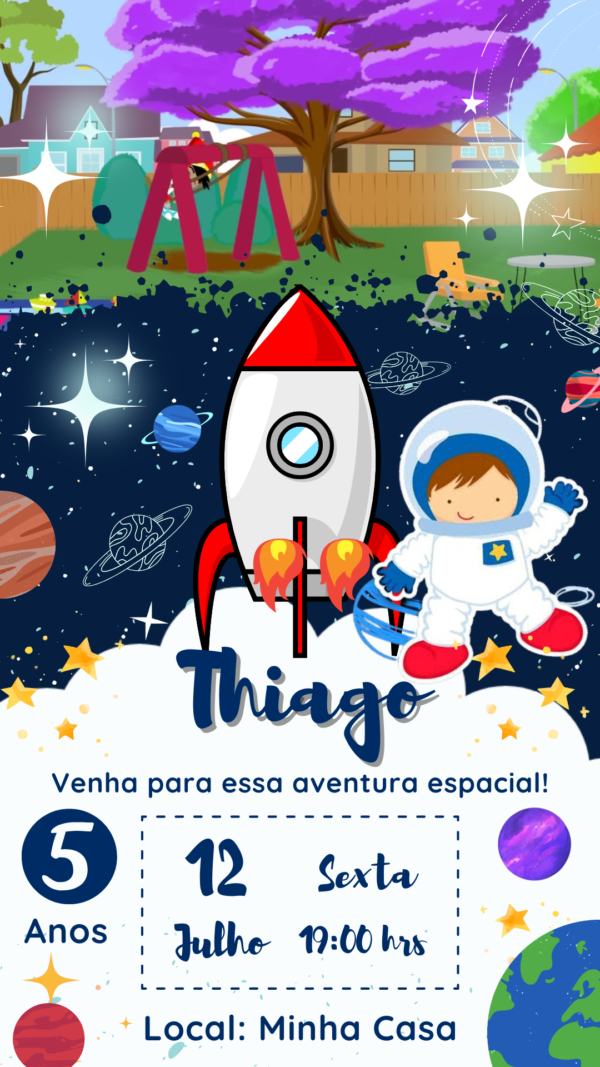 Convite Animado Astronauta - Image 2