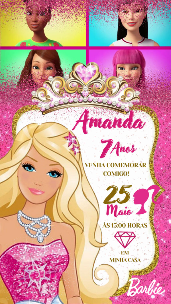 Convite Animado Barbie - Image 2