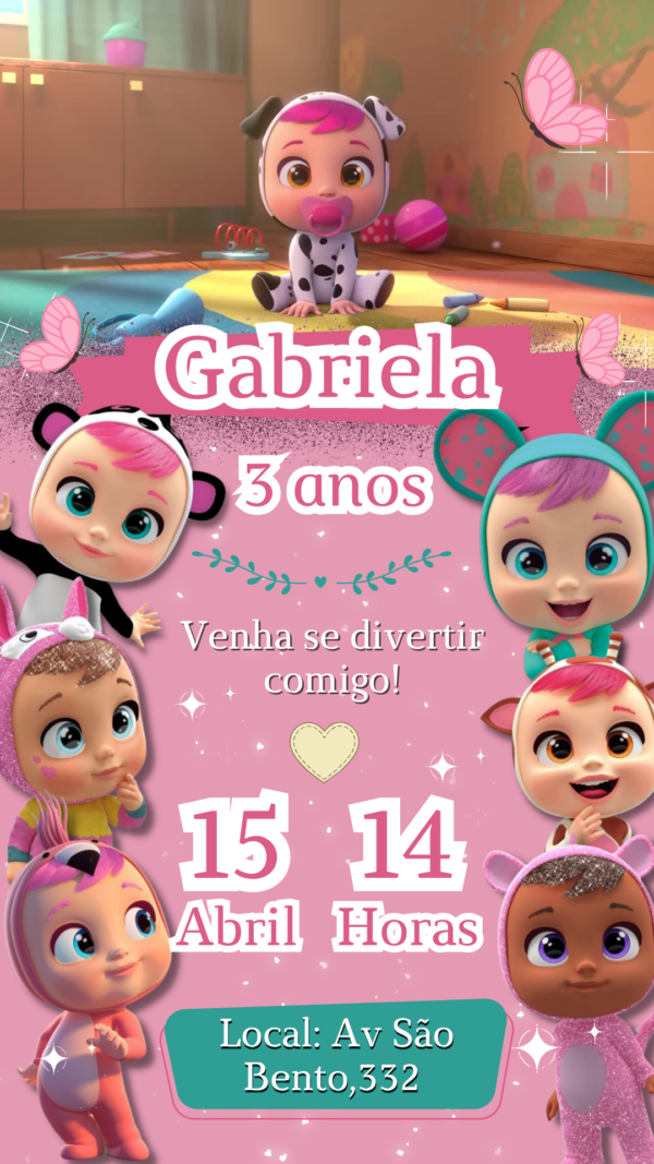 Convite Animado Cry Babies - Image 2