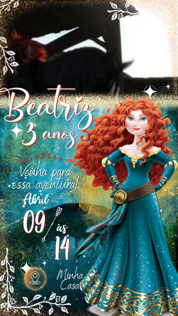 Convite Animado Merida Valente - Image 2