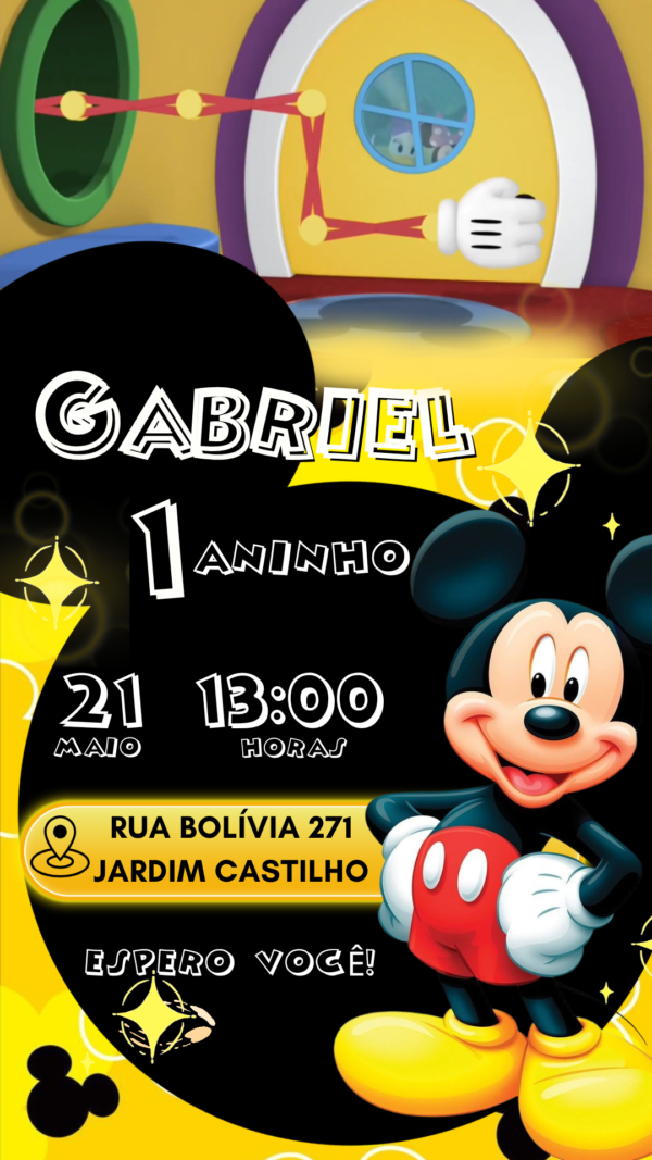 Convite Animado Mickey - Image 2