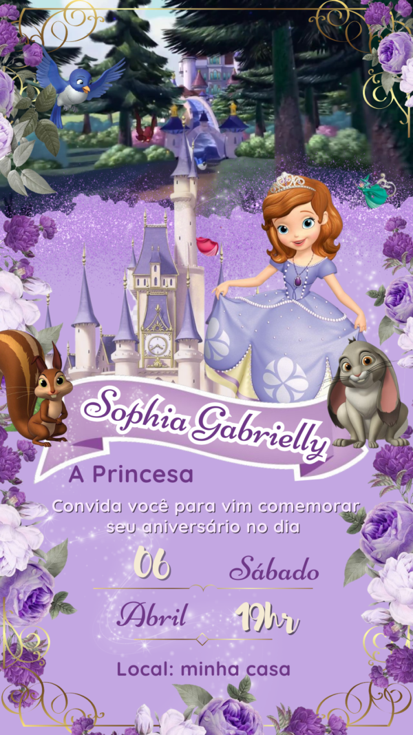 Convite Animado Princesa Sofia - Image 2