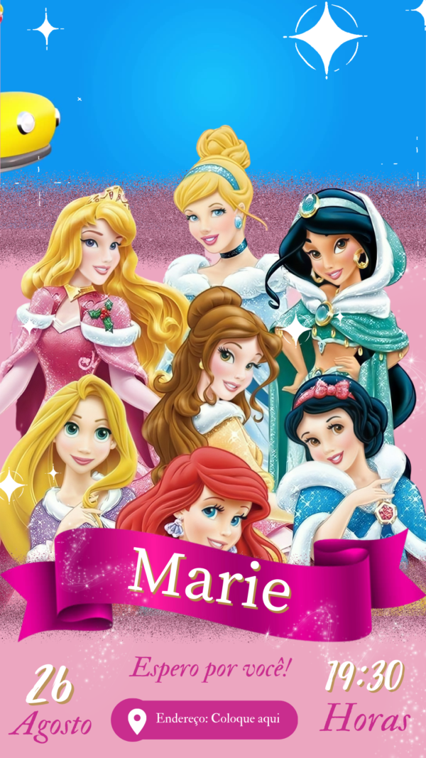 Convite Animado Princesas - Image 2