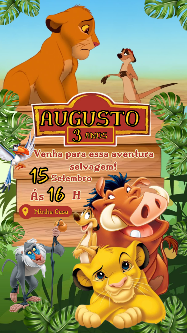 Convite Animado Rei Leão - Image 2