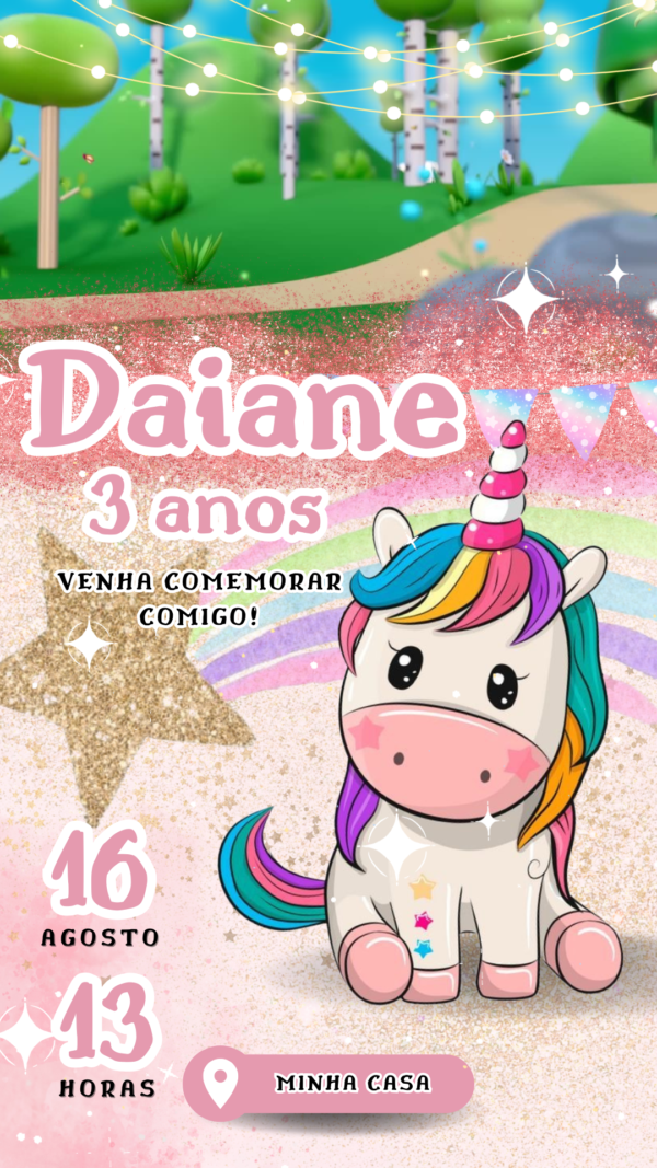 Convite Animado Unicórnio - Image 2