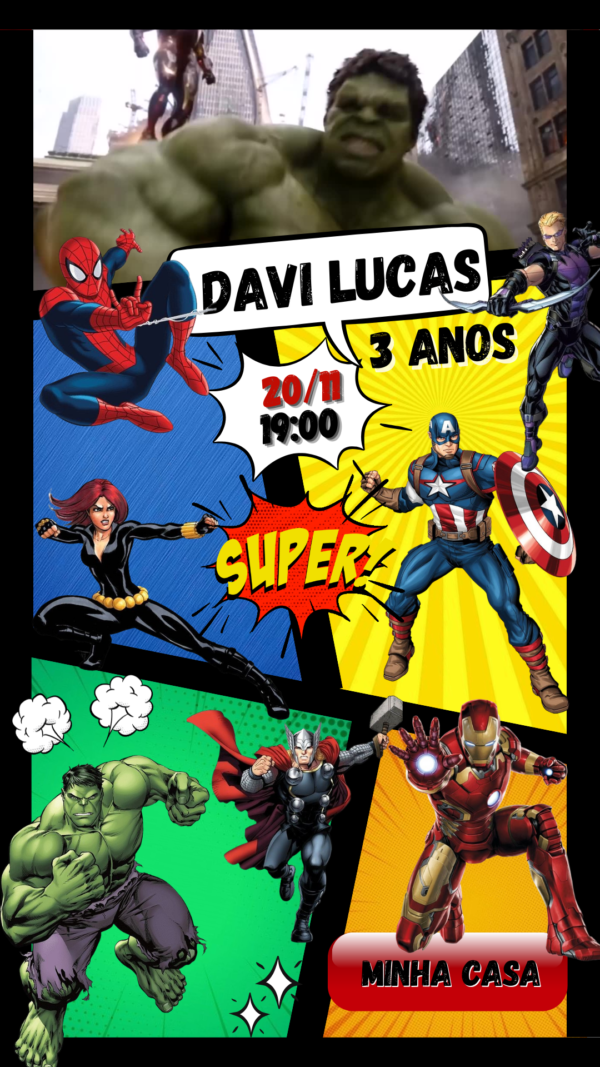 Convite Animado Vingadores - Image 2