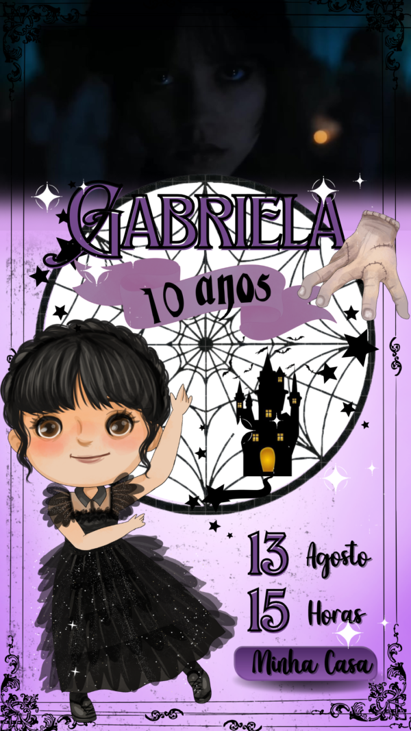 Convite Animado Wandinha - Image 2