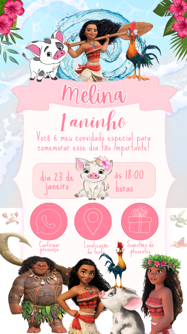 Convite Interativo Moana Adulta - Image 2