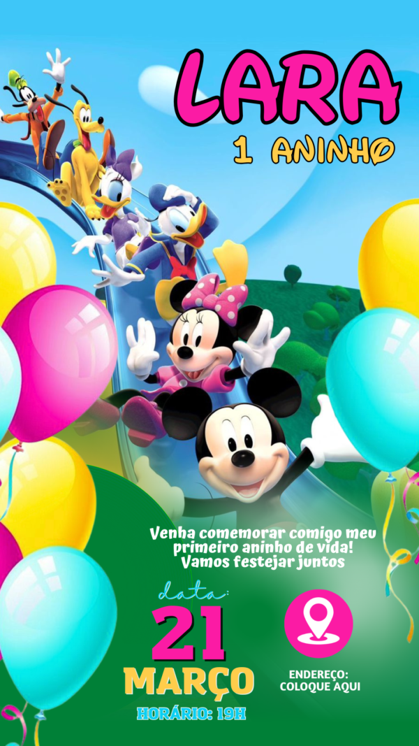 Convite Simples A Casa do Mickey 2 - Image 2