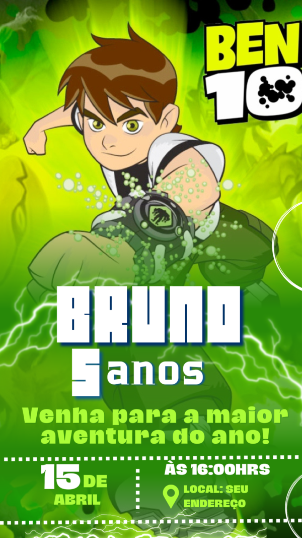 Convite Simples Ben 10 - Image 2
