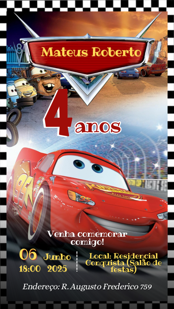 Convite Simples Carros - Image 2