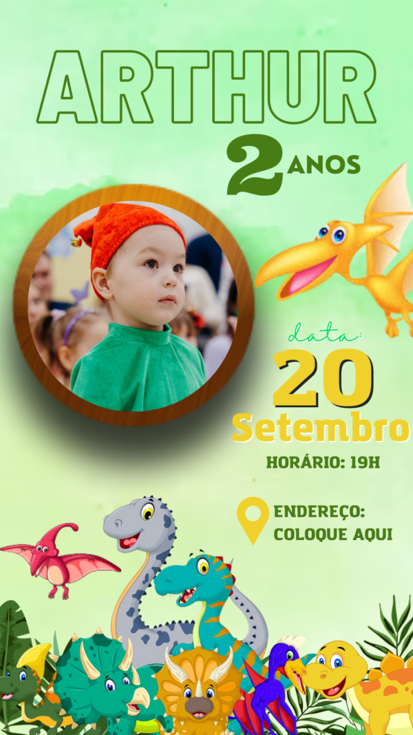 Convite Simples Dinossauros - Image 2