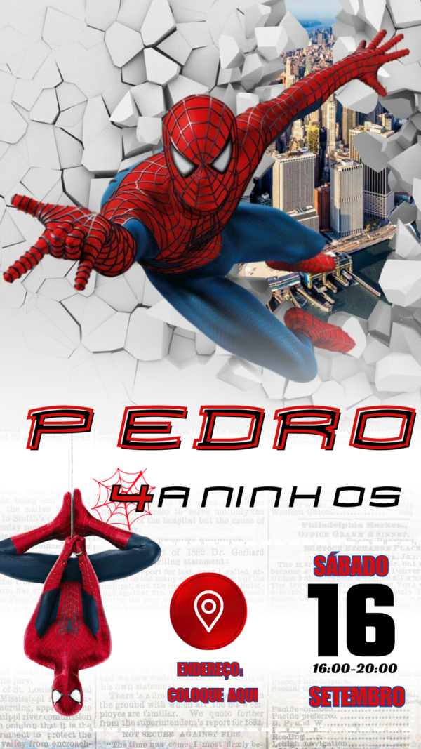 Convite Simples Homem Aranha - Image 2