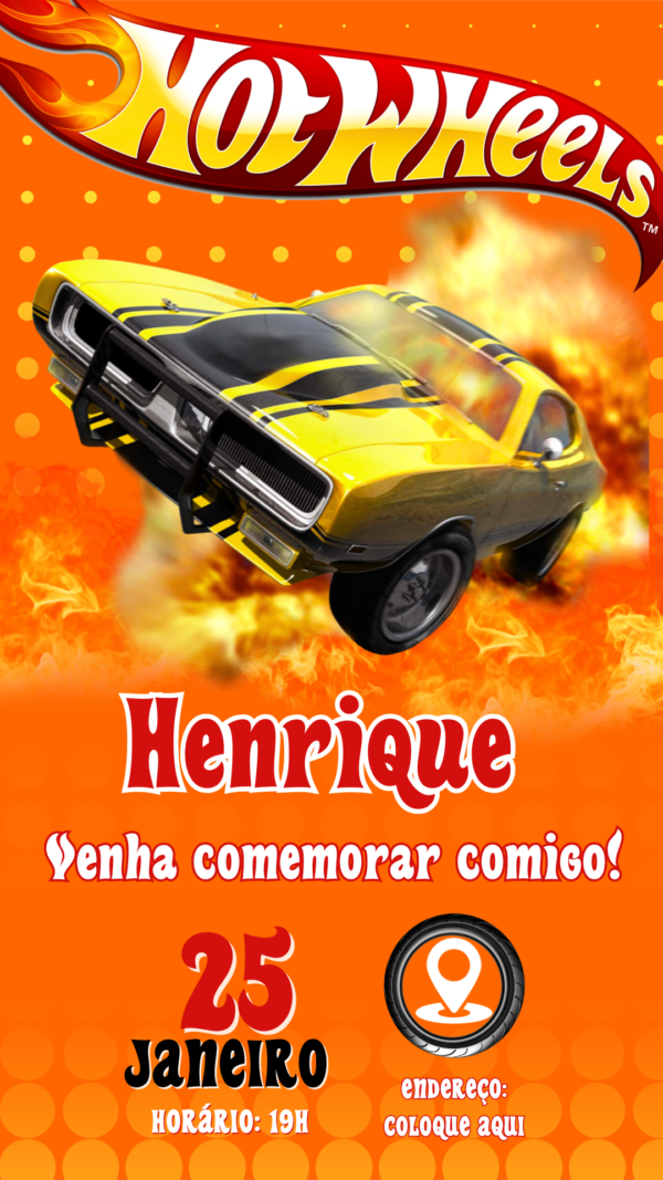 Convite Simples Hotweels 2 - Image 2