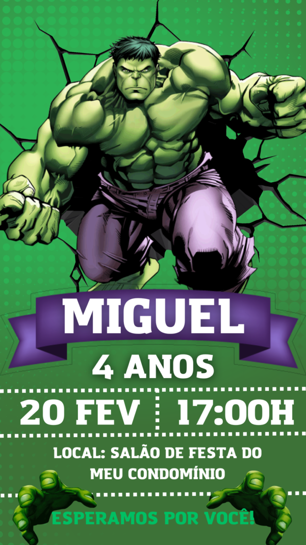 Convite Simples Hulk - Image 2