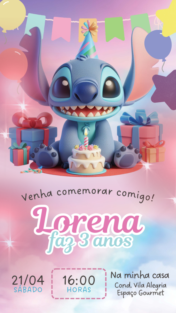 Convite Simples Lilo & Stitch - Image 2