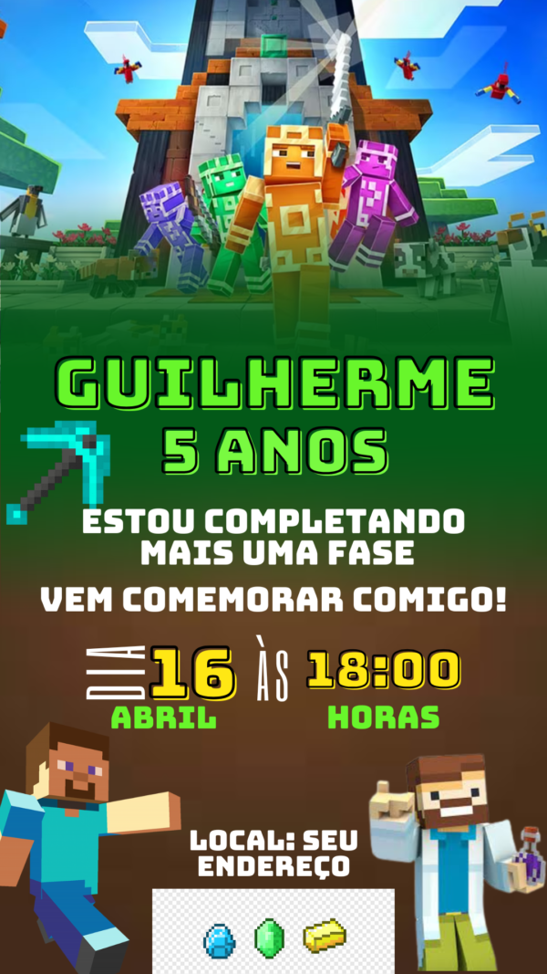 Convite Simples Minecraft - Image 2