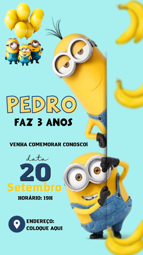 Convite Simples Minions - Image 2