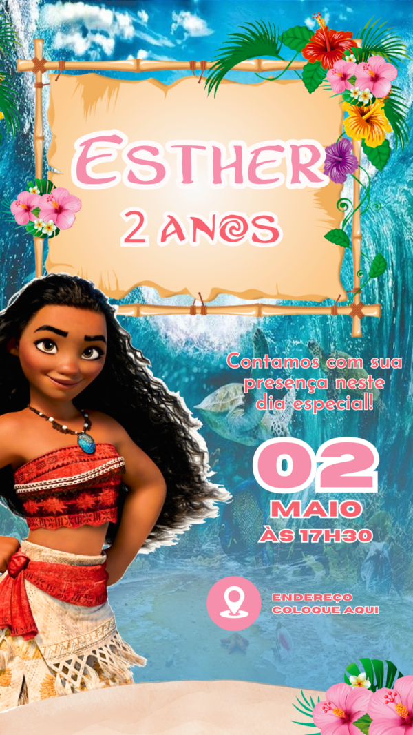 Convite Simples Moana - Image 2