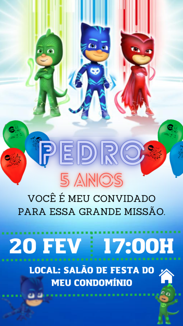 Convite Simples PJ Masks - Image 2