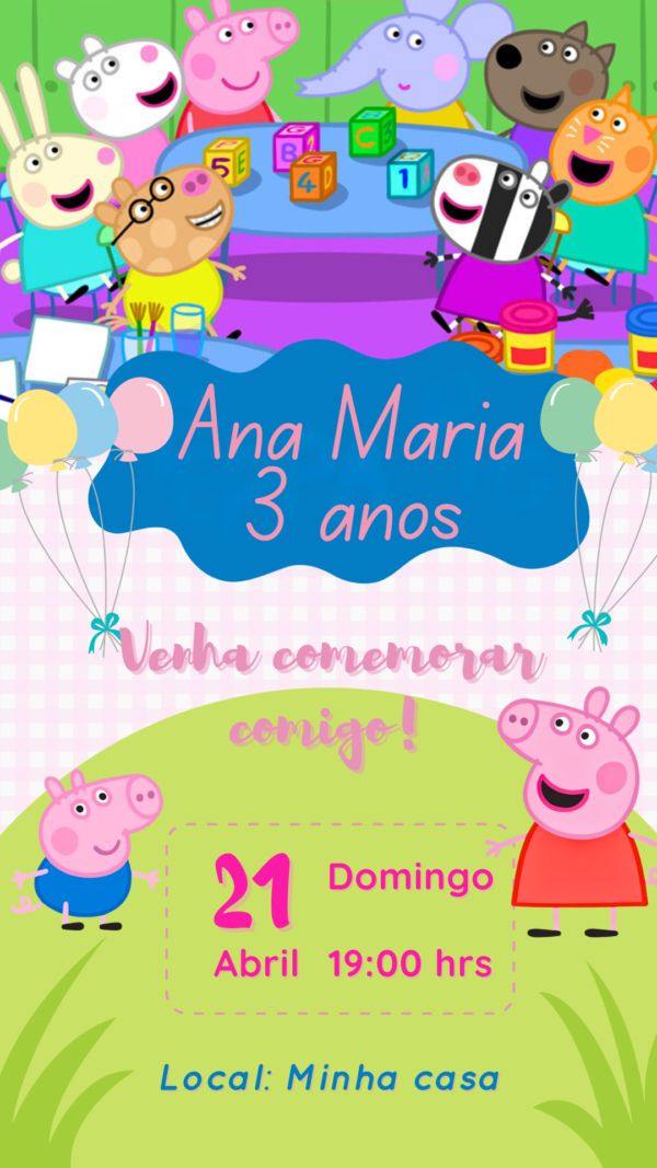 Convite Simples Peppa Pig - Image 2