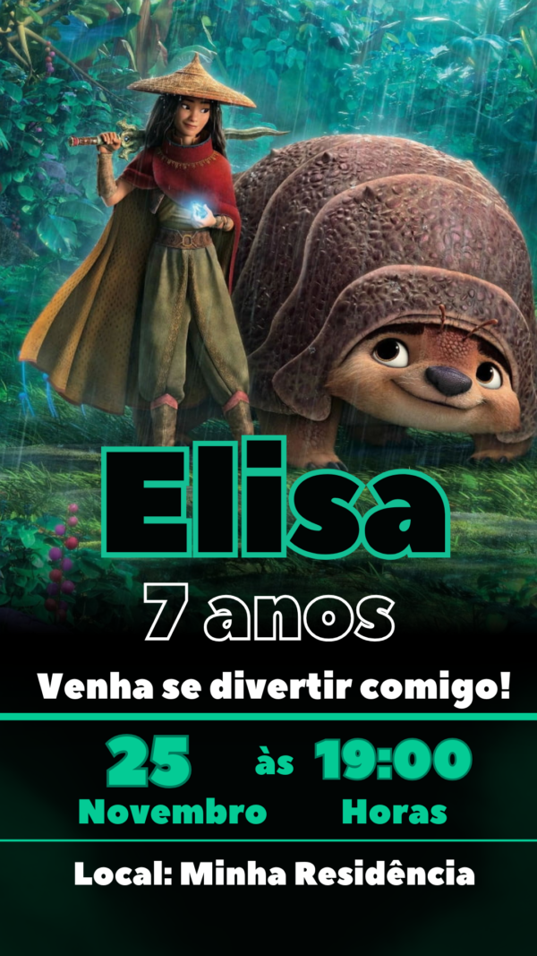Convite Simples Raya e o Último Dragão - Image 2