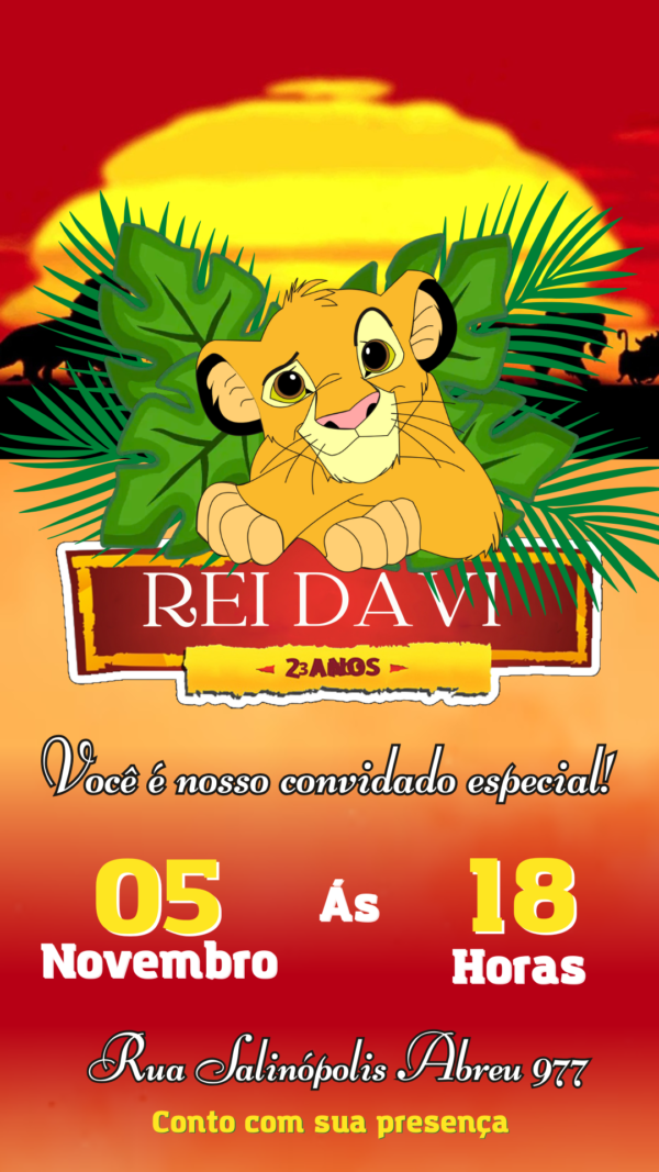 Convite Simples Rei Leão - Image 2