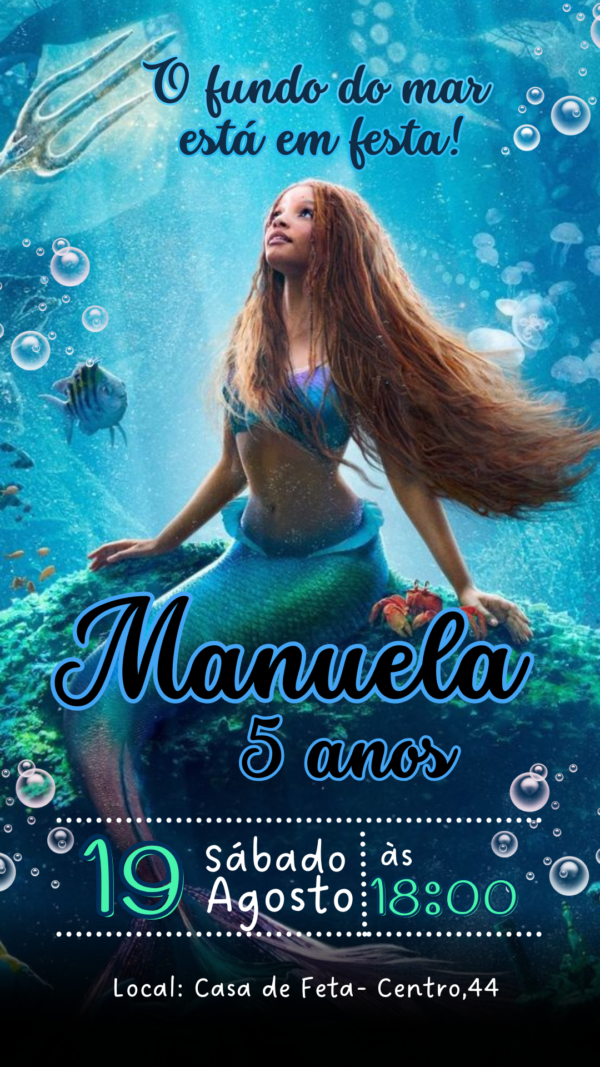 Convite Simples Sereia - Image 2
