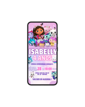 Convite Simples A Casa Mágica da Gabby
