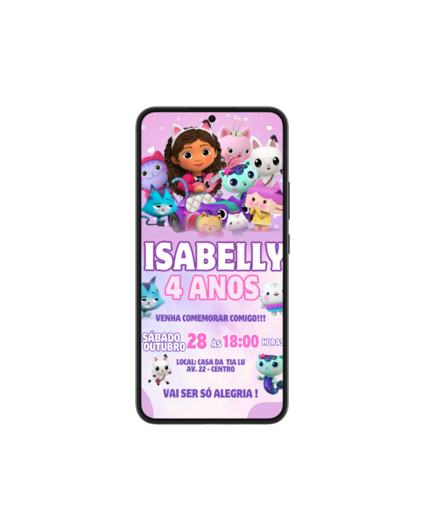 Convite Simples A Casa Mágica da Gabby