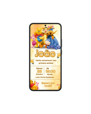 Convite Simples Ursinho Pooh