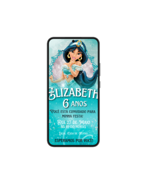 Convite Simples Princesa Jasmine