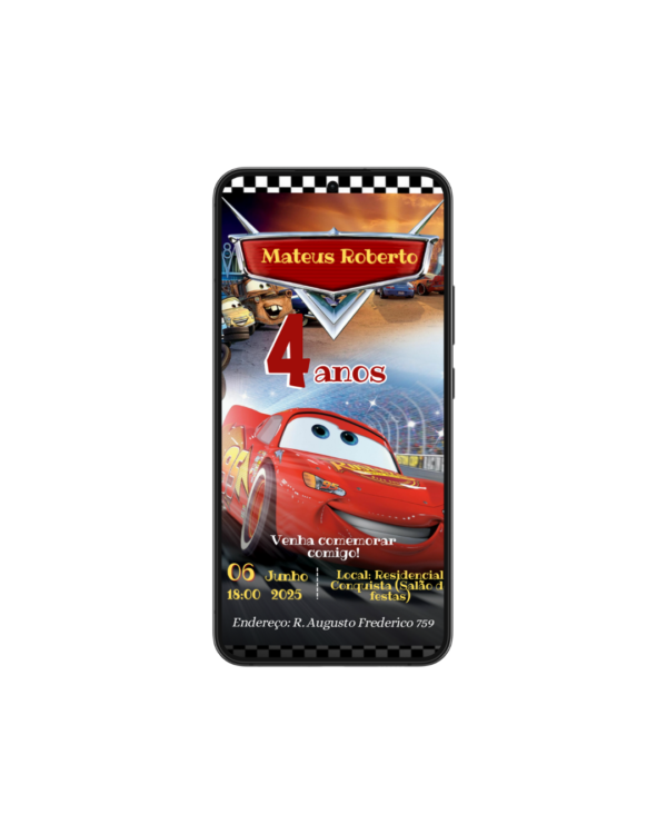 Convite Simples Carros