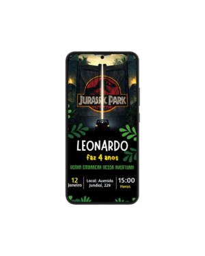 Convite Simples Jurassic Park