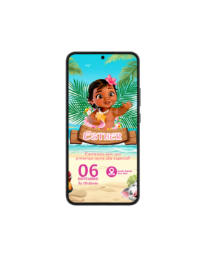 Convite Simples Moana Baby