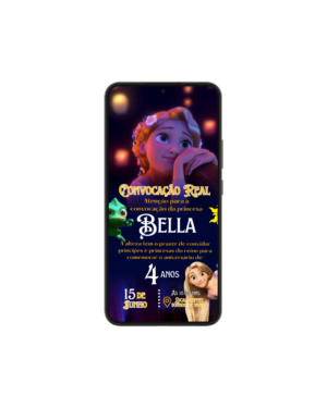 Convite Simples Enrolados Rapunzel