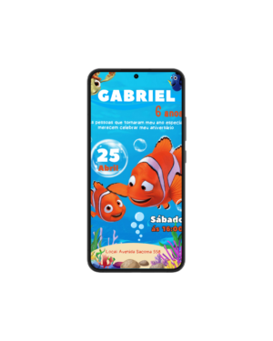 Convite Simples Procurando Nemo
