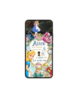Convite Animado Alice no País das Maravilhas
