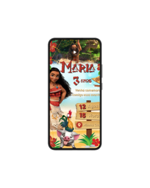Convite Animado Moana Adulta