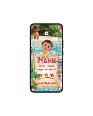 Convite Animado Moana Baby