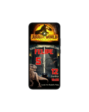 Convite Animado Jurassic Park