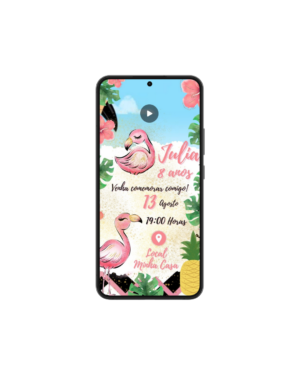 Convite Animado Flamingo