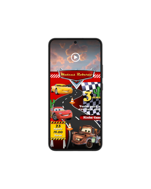 Convite Animado Carros